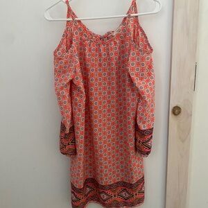 Soprano Cold Shoulder Blouse Sz. L Floral Top
